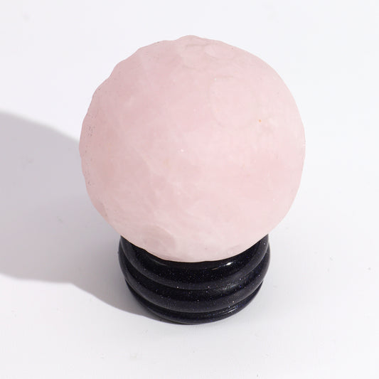 Rose Quartz Planet on a Sola Goldstone Stand (VENUS)