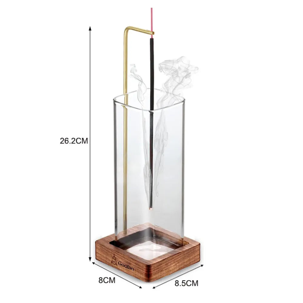 Vibe Geeks Inverted Vertical Incense Stick Holder Glass Bottle-1