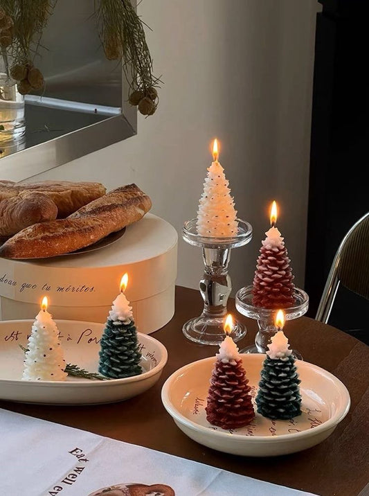 3 Pcs - Pine Cone Scented Soy Wax Candles ( $13.3 Each ) - Christmas Decorative Candles-0