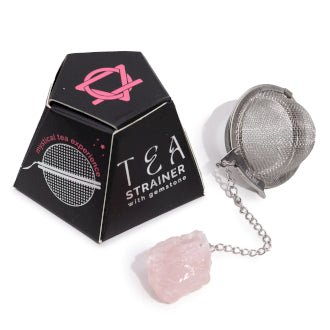 Raw Crystal Gemstone Tea Strainer - Rose Quartz