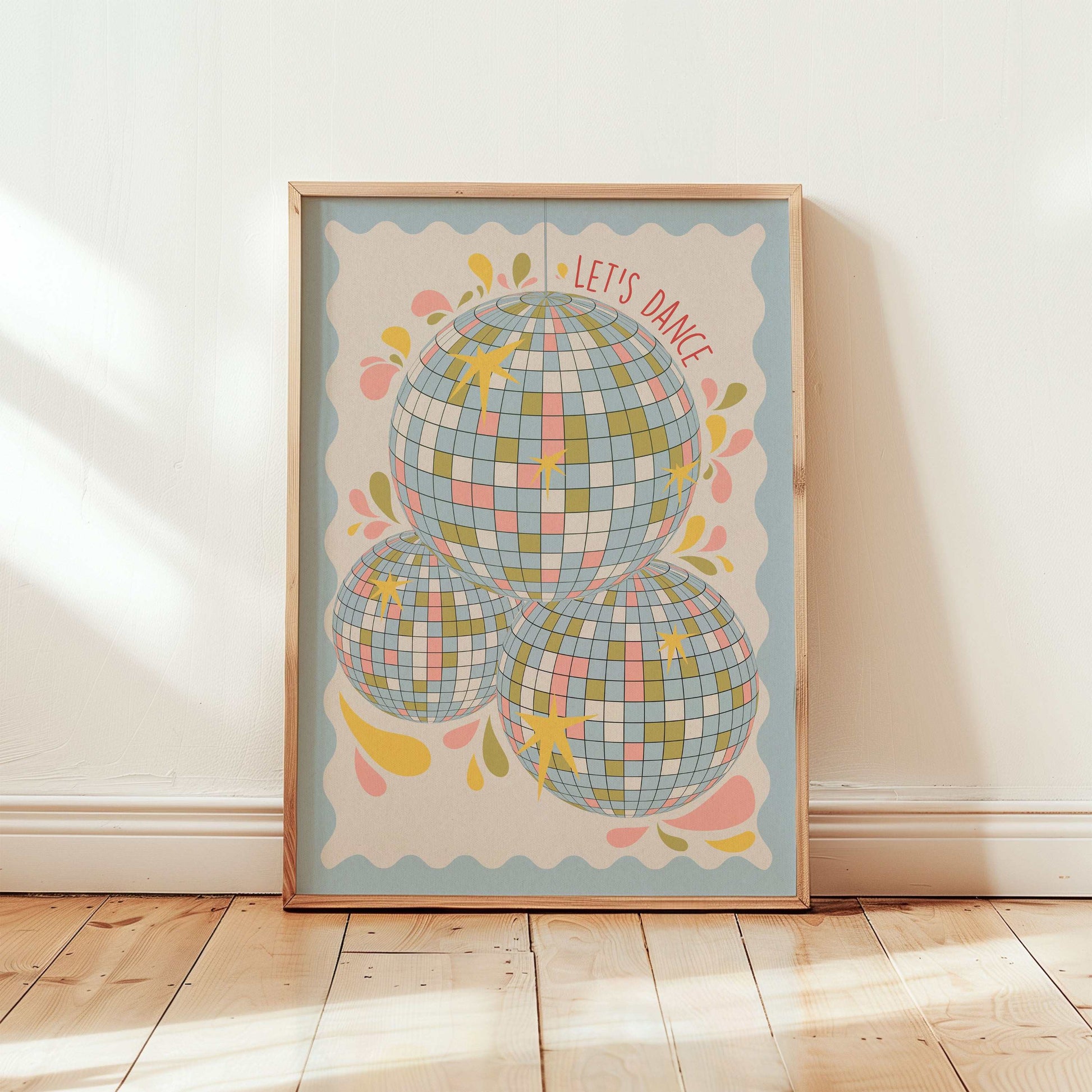 Disco Ball 'Let's Dance' Art Print-0