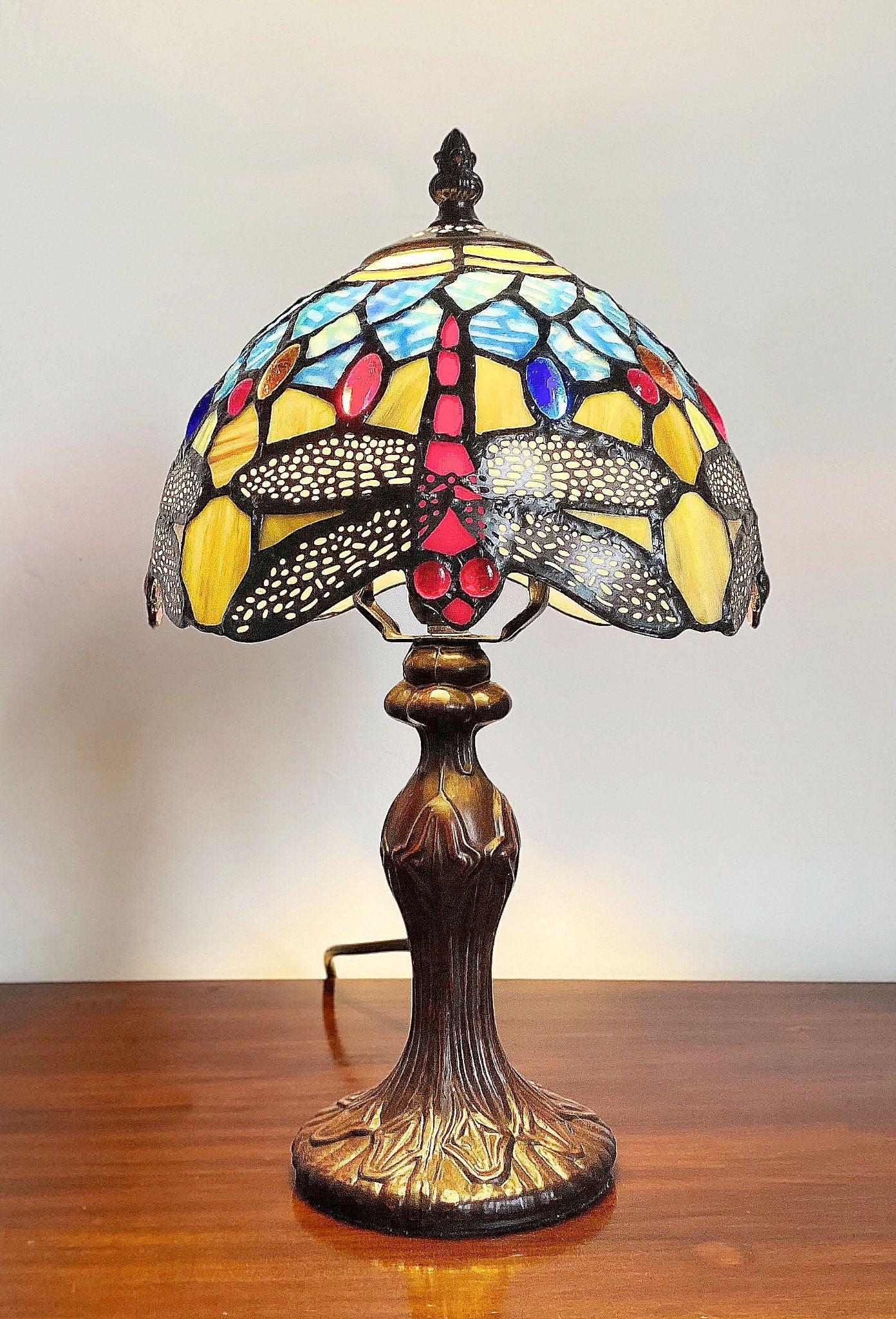 Blue Dragonfly Tiffany Lamp-2