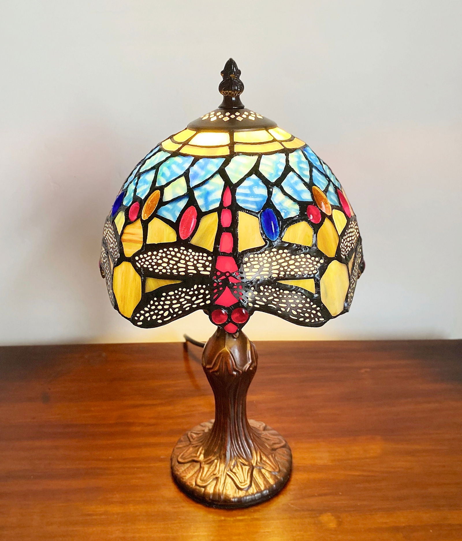 Blue Dragonfly Tiffany Lamp-3