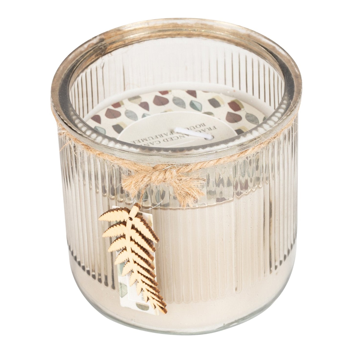 Forest Mist Leaf Glass Scented Candle (Assorted Colours)-3