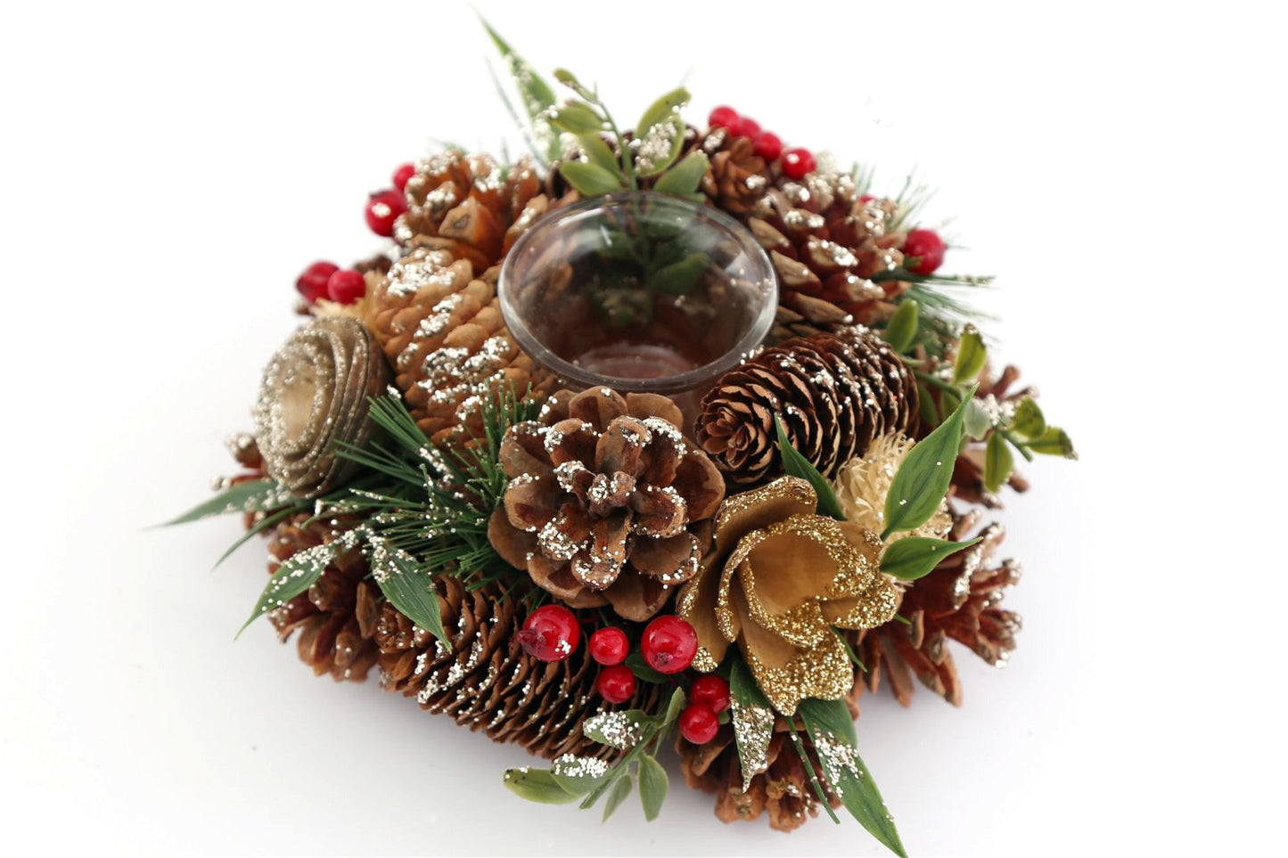 Fir Cone & Berry Botanical Tea Light Holder-0