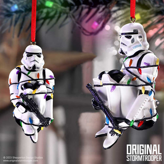 Stormtrooper In Fairy Lights Hanging Ornament 9cm