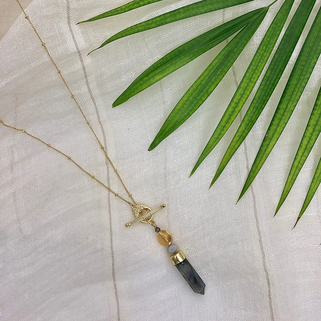 Labradorite Lariat Necklace-3