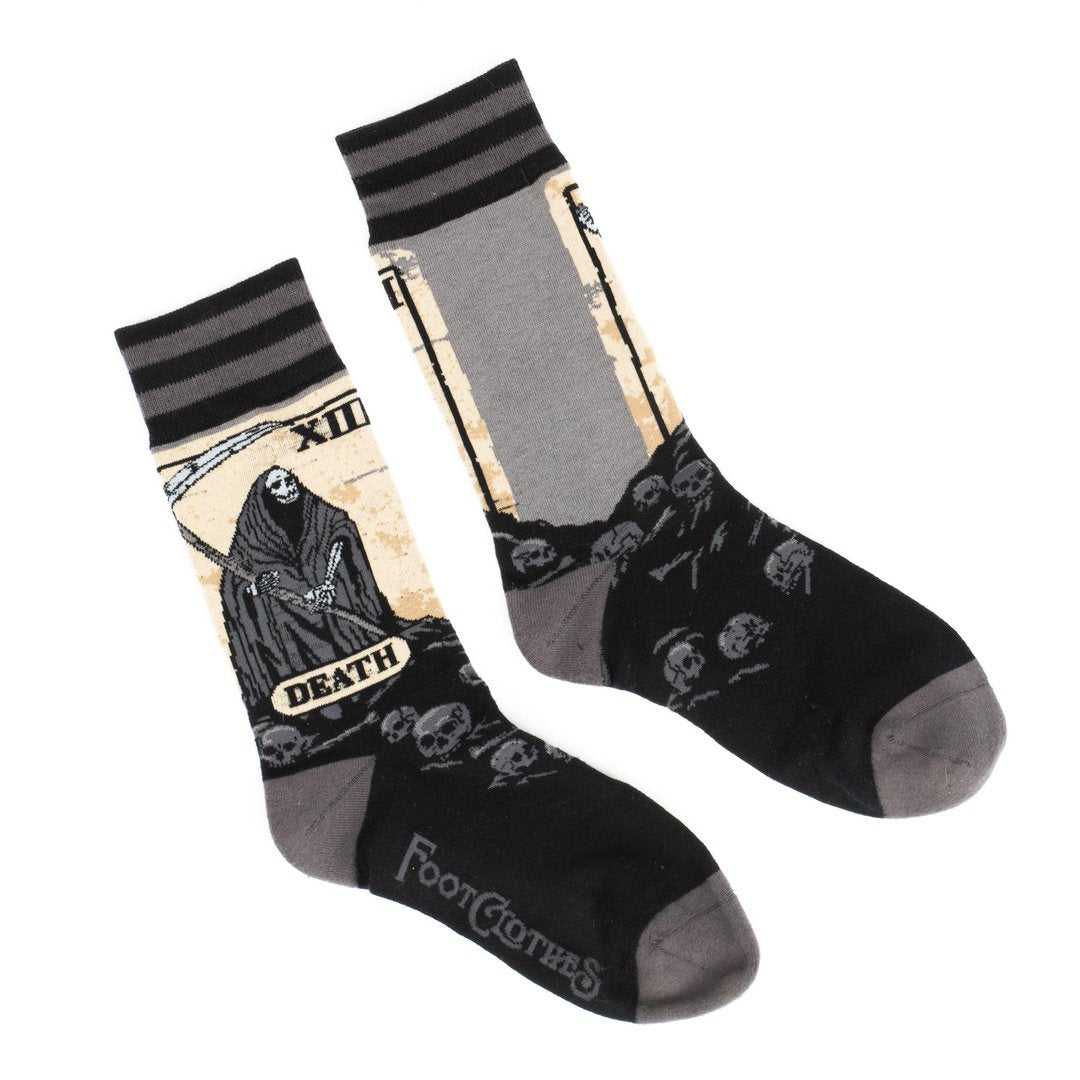 Death Tarot Card Crew Socks-0