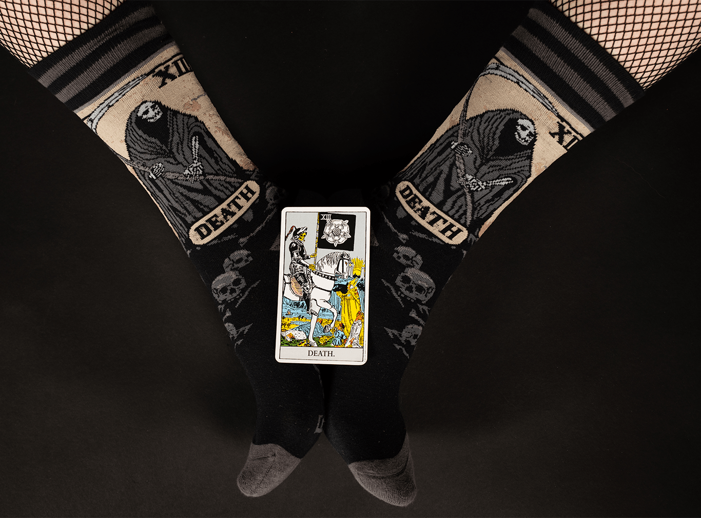 Death Tarot Card Crew Socks-3