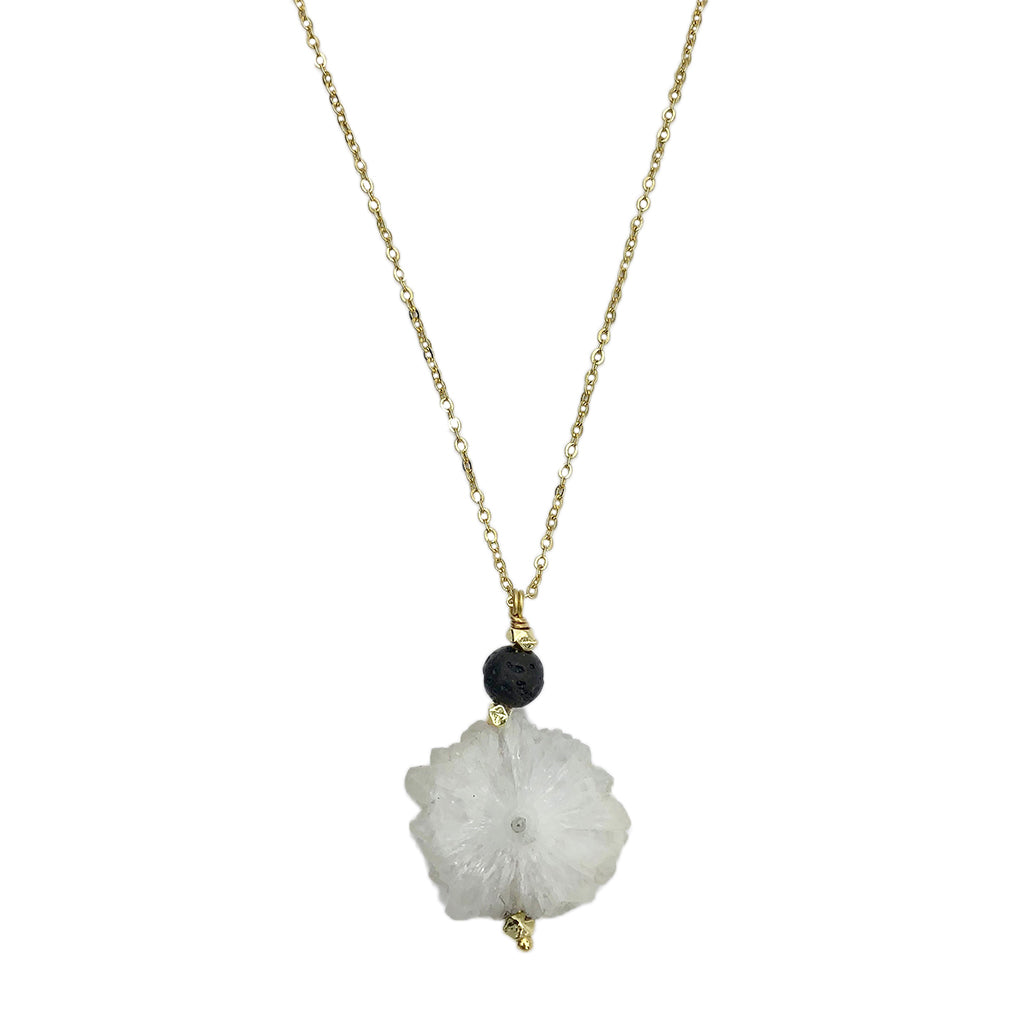 Solar Quartz Lava Necklace-0