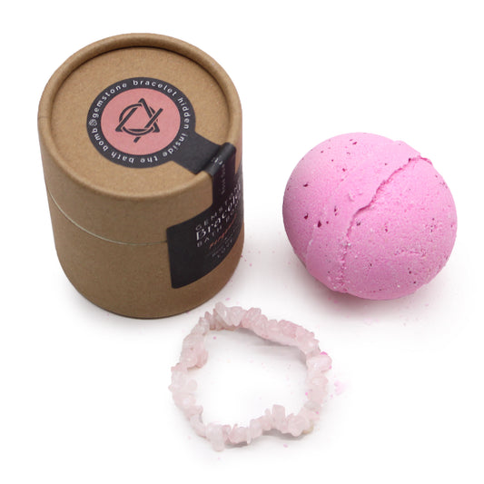 Rose Quartz Gem Bracelet Bath Bomb