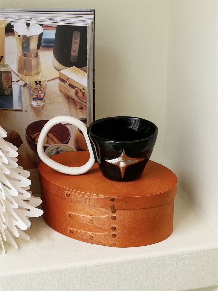 Handmade Ceramic Star Coffee Mug, Eclectic Tea Espresso Cup-4