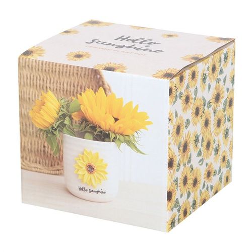 Hello Sunshine Plant Pot with 3D Sunflower