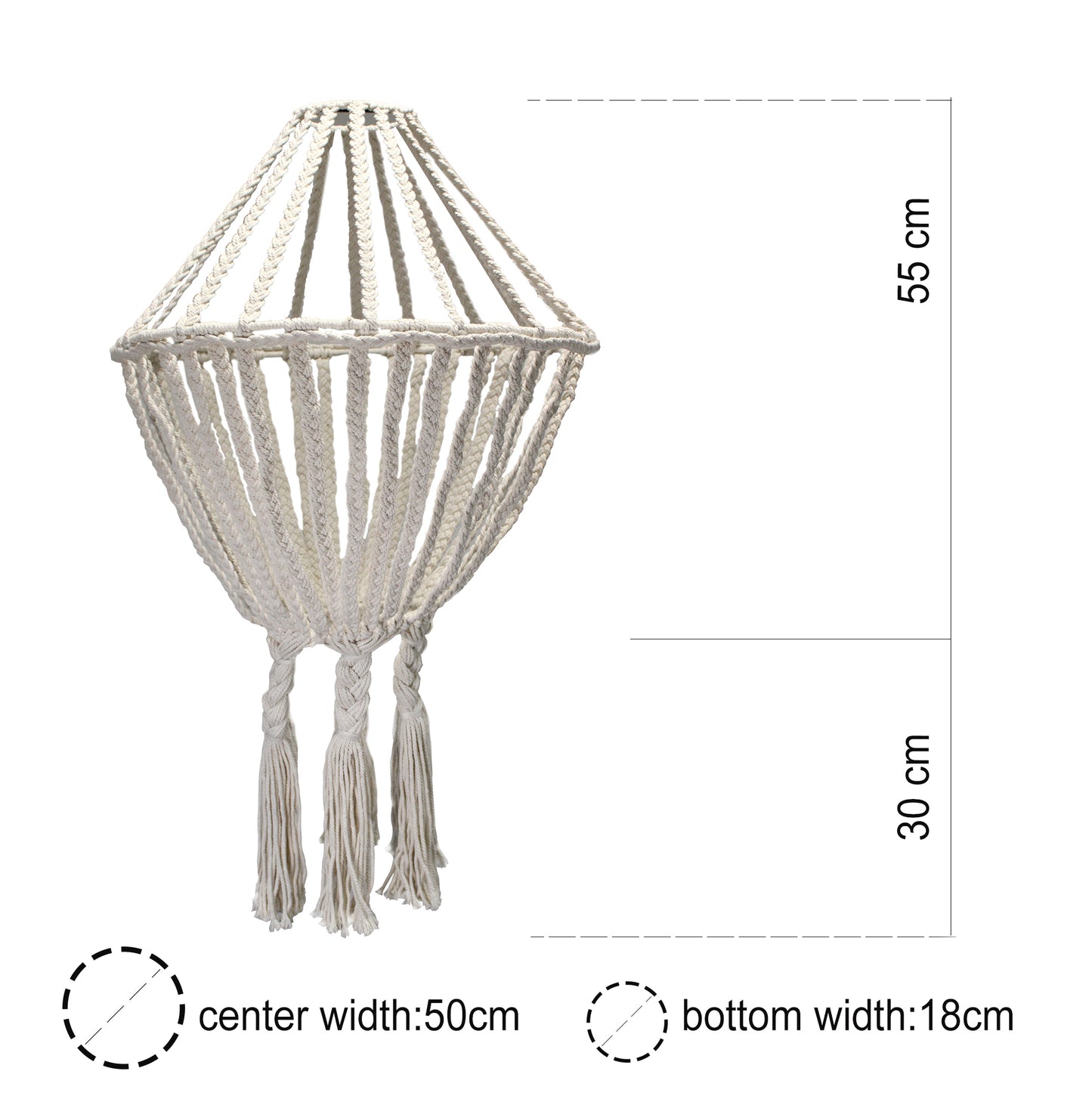 Macrame Large Drop Chandelier - Black