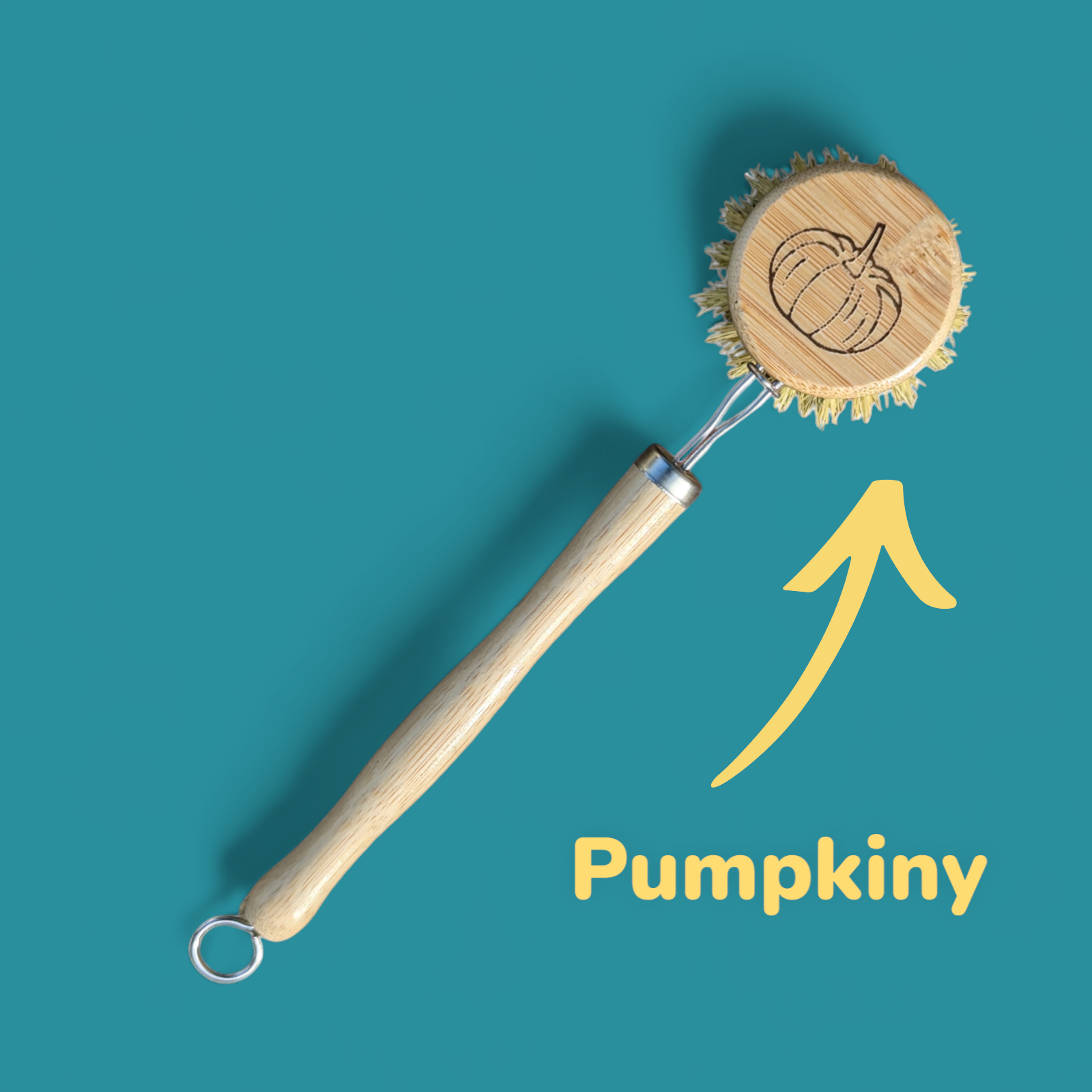 Pumpkin Design Dish Brush with Replaceable Head | Natural Washing Up Brush-1