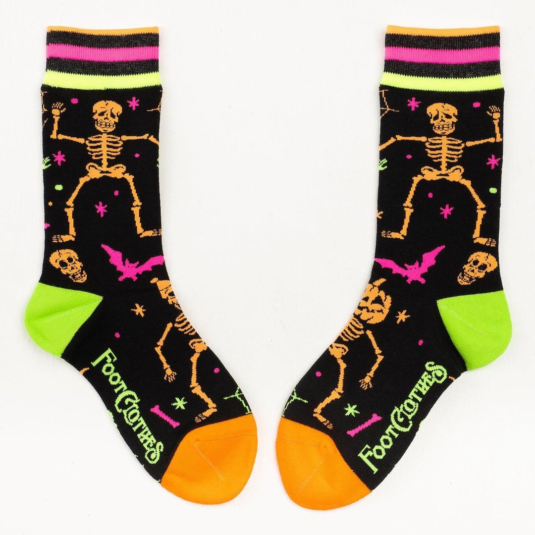 Rave Skeletons Crew Socks - UV Reactive-2