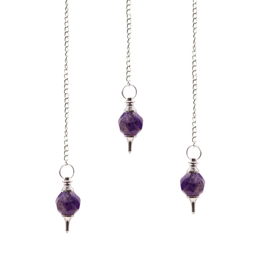 Facted Gemstone Pendulum - Amethyst