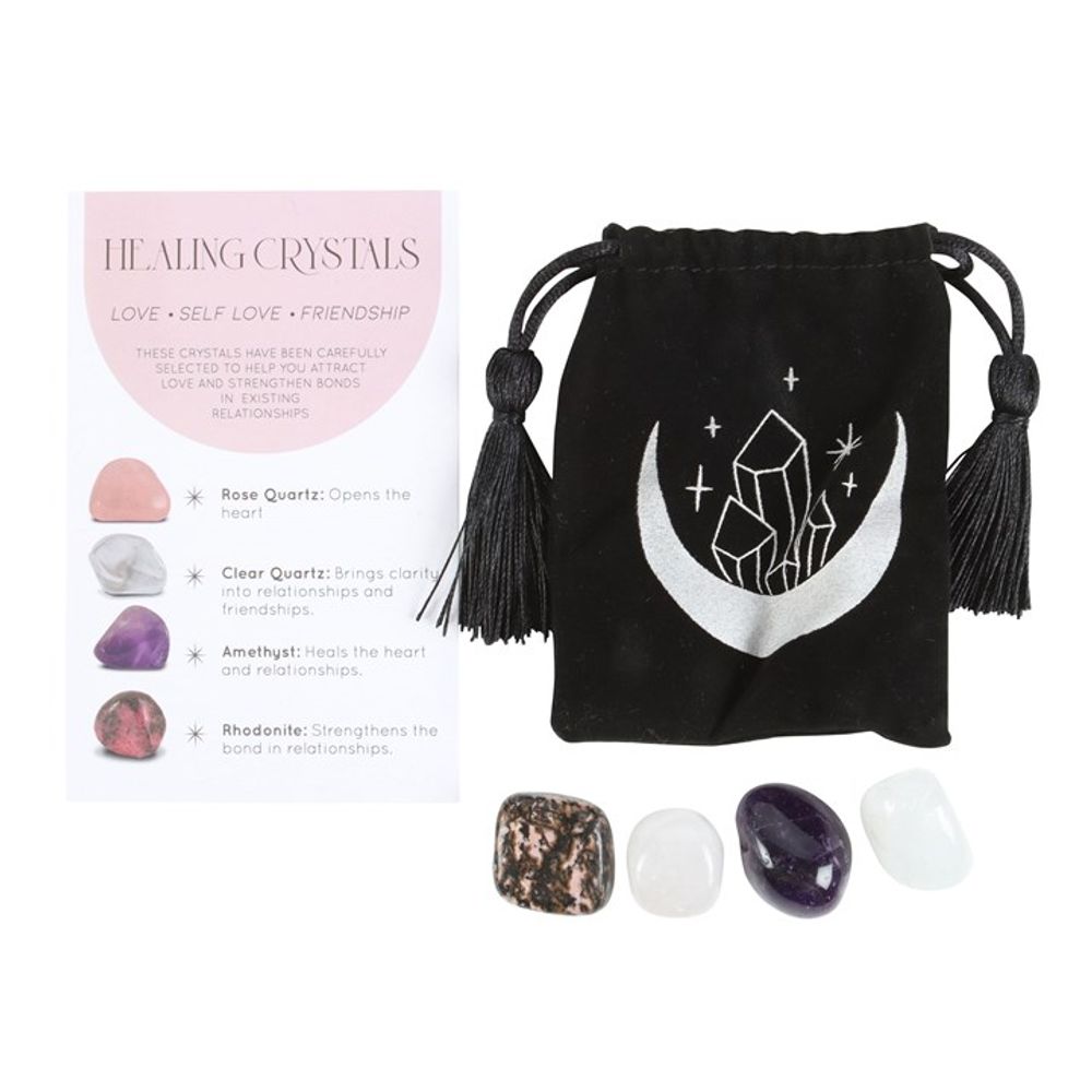 Love Healing Crystal Set with Moon Trinket Dish