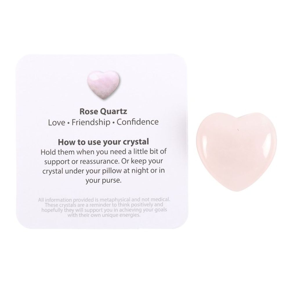 I Love You Rose Quartz Crystal Heart in a Bag