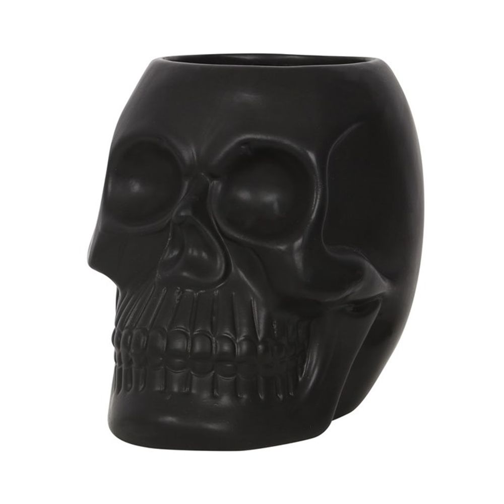 Black Skull Plant Pot