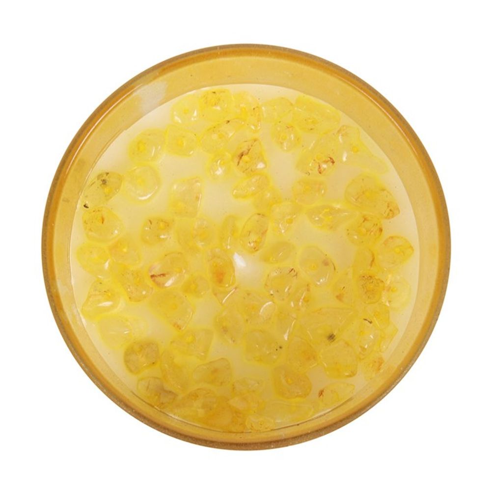 Solar Plexus Chakra Lemon Crystal Chip Candle