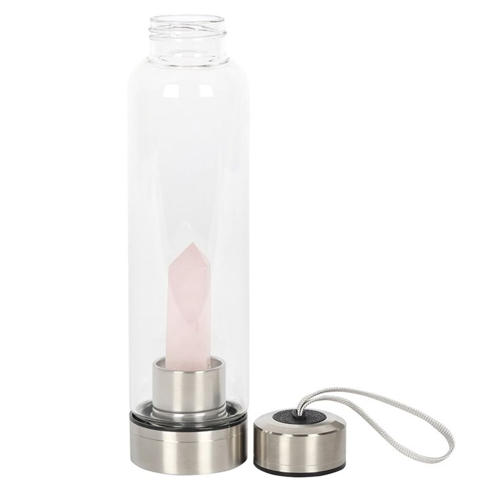 Rose Quartz Purifying Glass Water Bottle