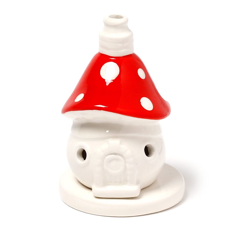 Fairy Toadstool House Ceramic Incense Cone Burner