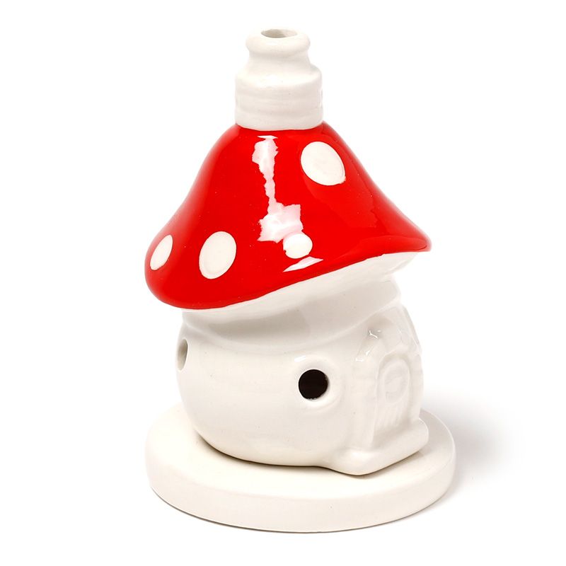 Fairy Toadstool House Ceramic Incense Cone Burner